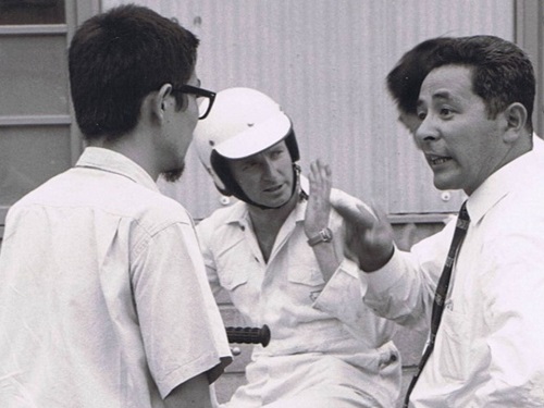 Tim Gibbes with Japanese factory staff